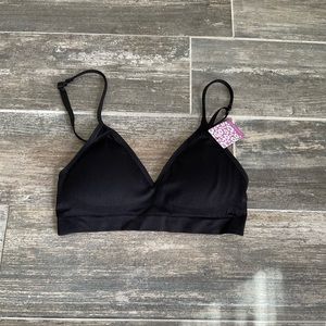 Black, V-neck bra